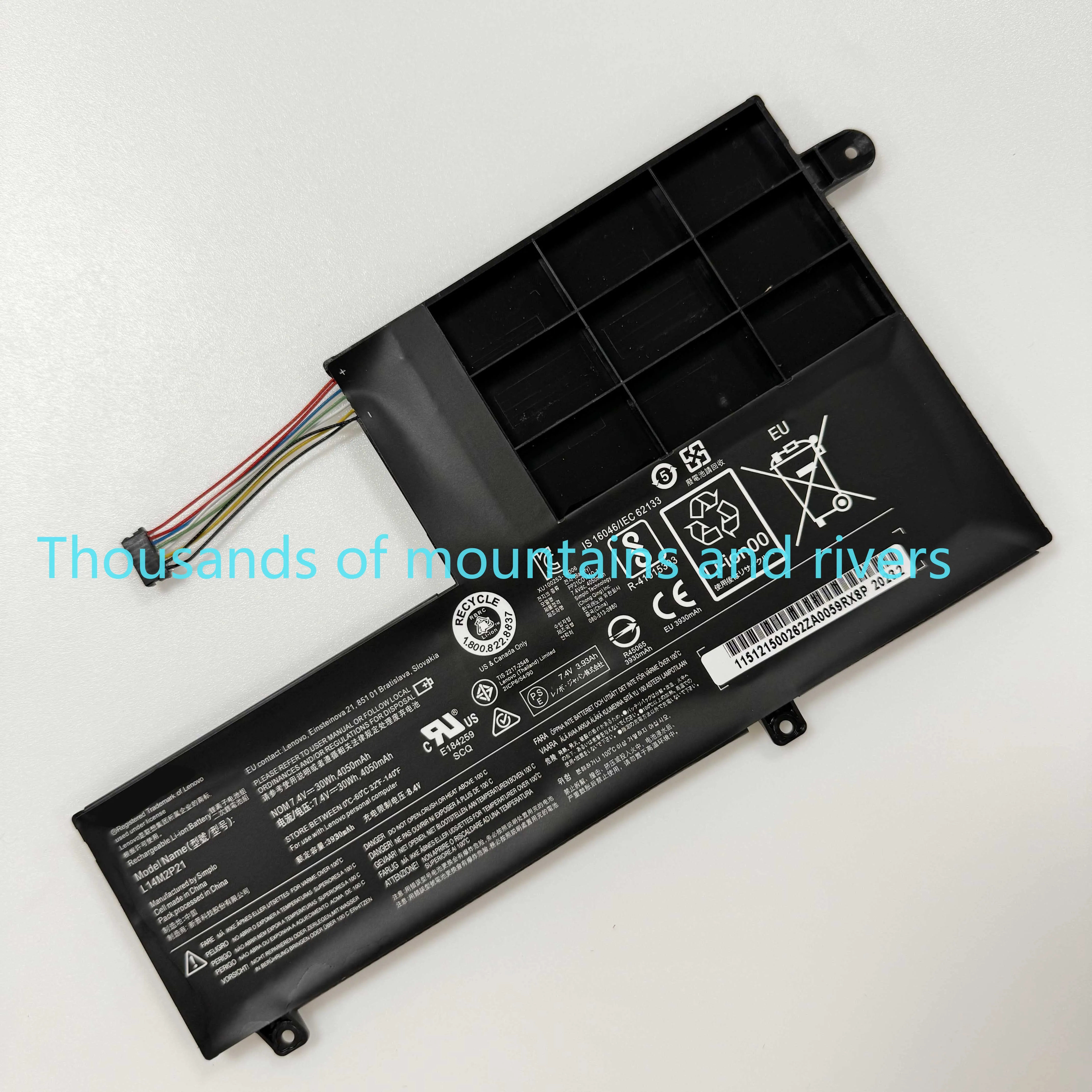 

a L14L2P21 8 lins Laptop Battery for LENOVO Yoga 500-14ISK S41-70 S41-75 S41-70AM-IFI S41-35 L14M2P21 2ICP6/54/90 7.4V