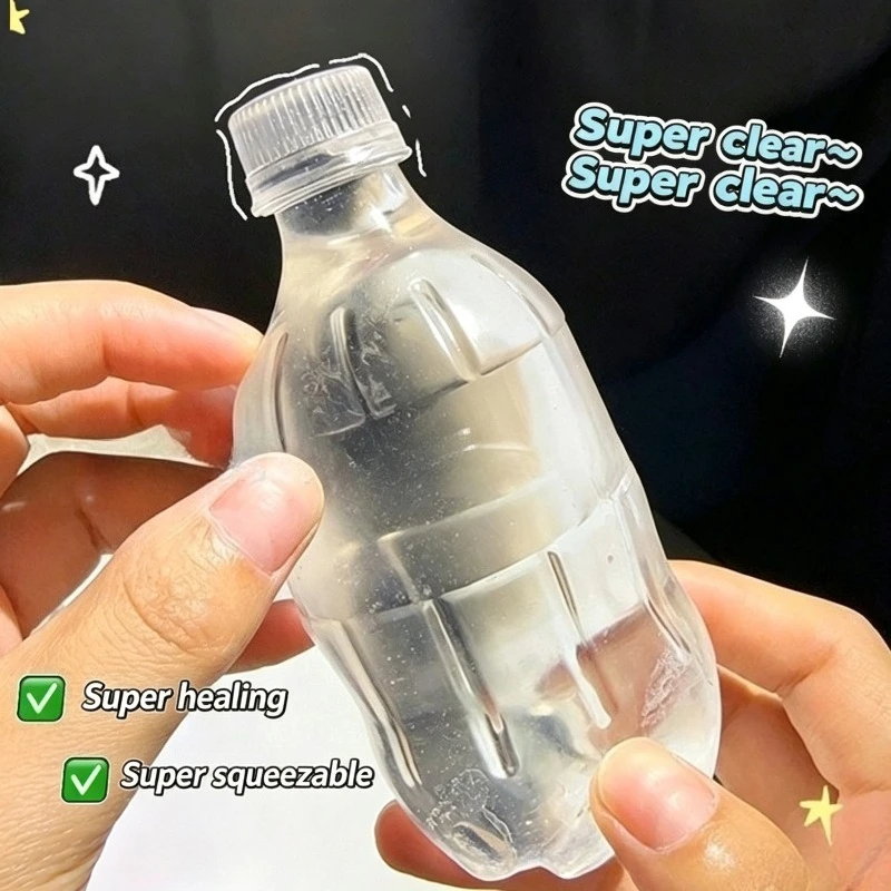 Clear Maltose Drink Bottle  Stress Ball Squishy Toy Filler-Maltose Slow Rebound Stress Relief Sensory Toy Reusable Shapeable Toy