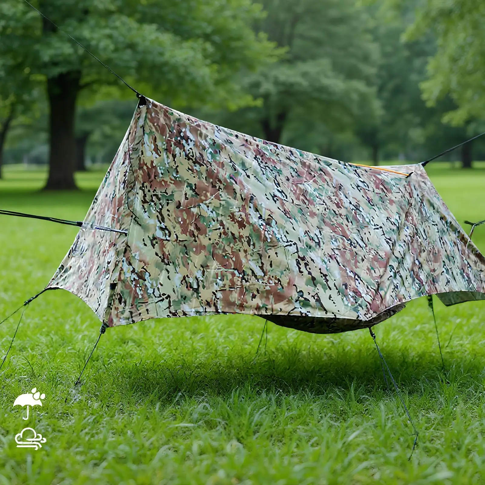 

Camp Hammock Portable Single Double Swing Bed With Net Anti-Tip Sleeping Swing Bed For Patio Road Trips Hiking Picnics Outdoor