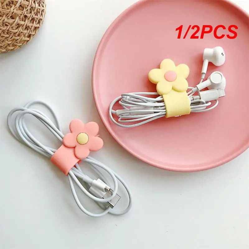 1/2PCS Headphones Practical Fashion Lovely Accessories Simple Mobile Phone Periphery Wire Winder Durable Cartoon Storage