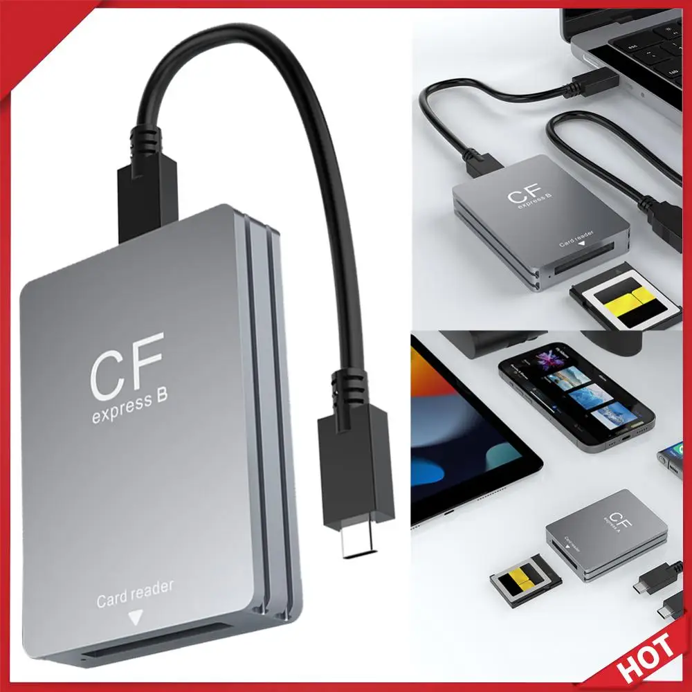 

CFexpress Type B Card Reader USB 3.2 10Gbps Cardreader Adapter with USB C To USB C/A Cable Support Android/Windows/ OS