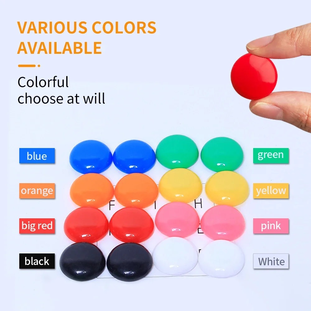 D20mm Magnetic Bead Magnet Fridge Pin Colorful Round Whiteboard white black Blackboard Refrigerator Push Door Stickers Chess