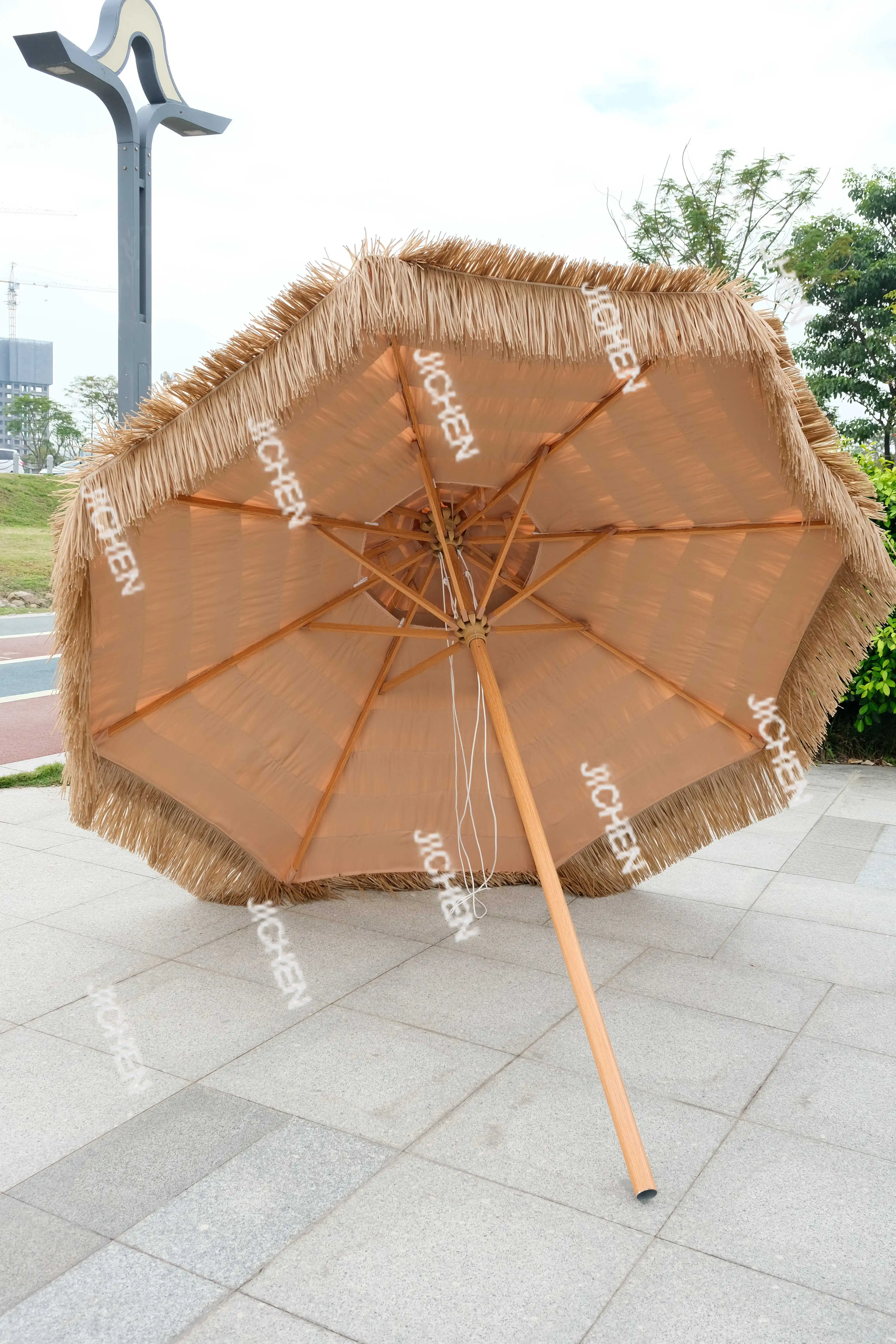 

Thatch Beach Umbrella Straw Grass Furniture Parasol Grass Beach Seagrass Synthetic Tiki Thatch Roof Patio bar Umbrella 2023