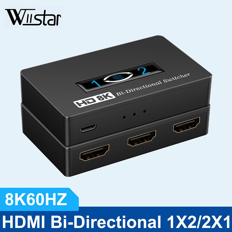 

8K 4K HDMI-compatible Switch 2Ports Bi-directional 1x2/2x1 Switcher Splitter Supports Ultra HD 4K 3D HDR HDCP for PS4 Xbox HDTV