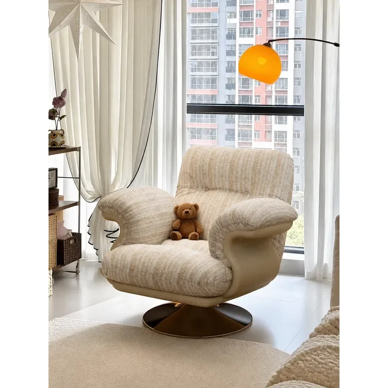 Medieval wind moon revolving leisure chair designer removable and washable fabric rotating balcony household living room