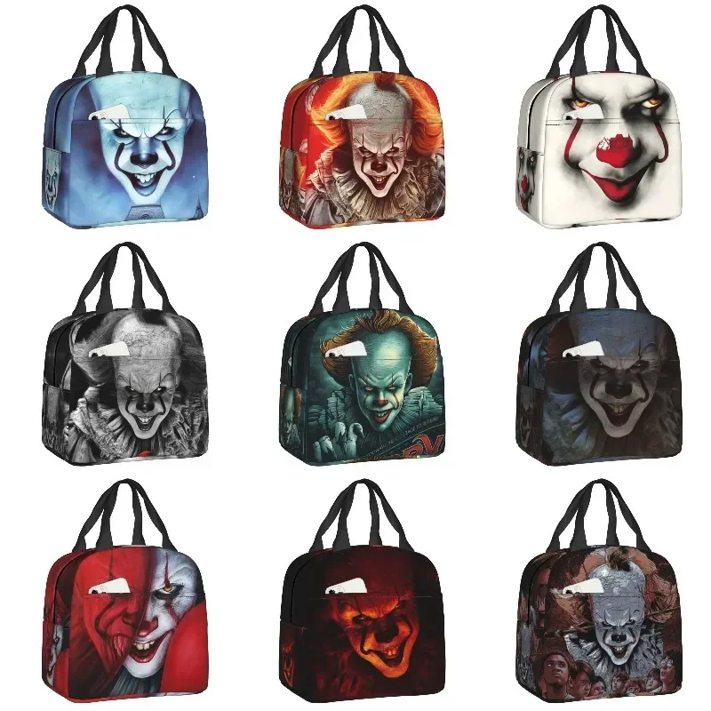 Horror Movie Character Resuable Lunch Box Women Waterproof Halloween Clown Cooler Thermal Food Insulated Lunch Bag Picnic Tote