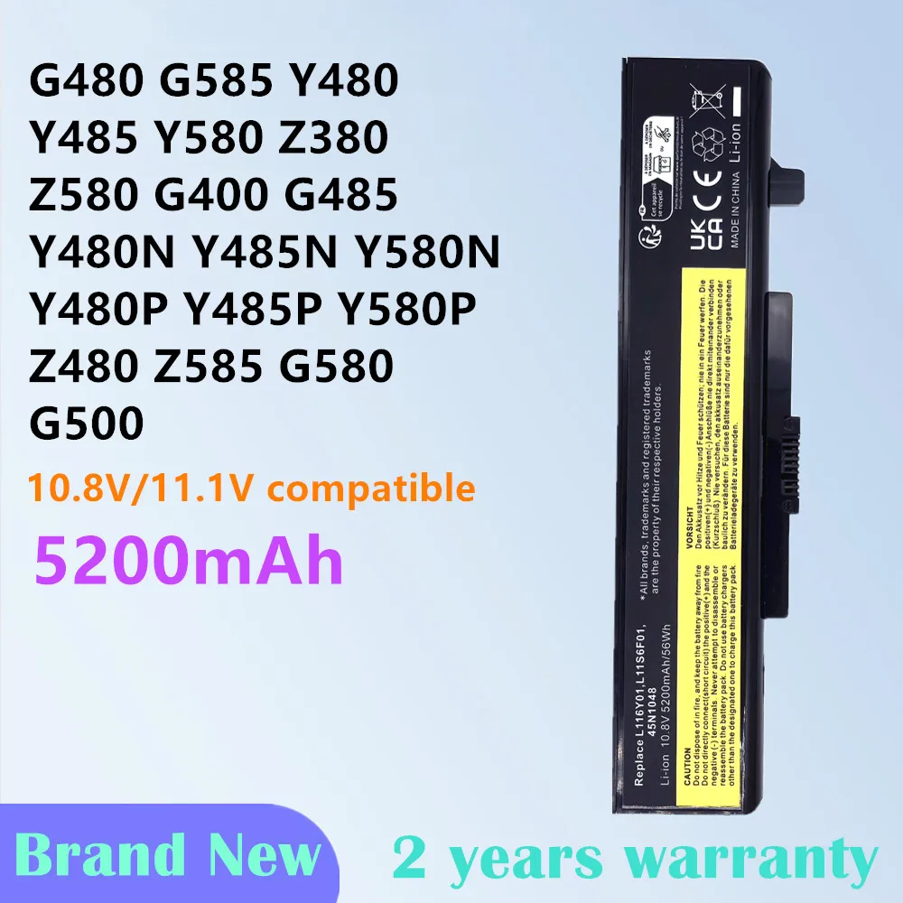 

Laptop Battery for Lenovo G480 G480A G580 G580A G580AM G585 Y480 Y480A Y480M Y480N Y480P Y580 Y580N Z380 Z380A Z480 Z485 Z580