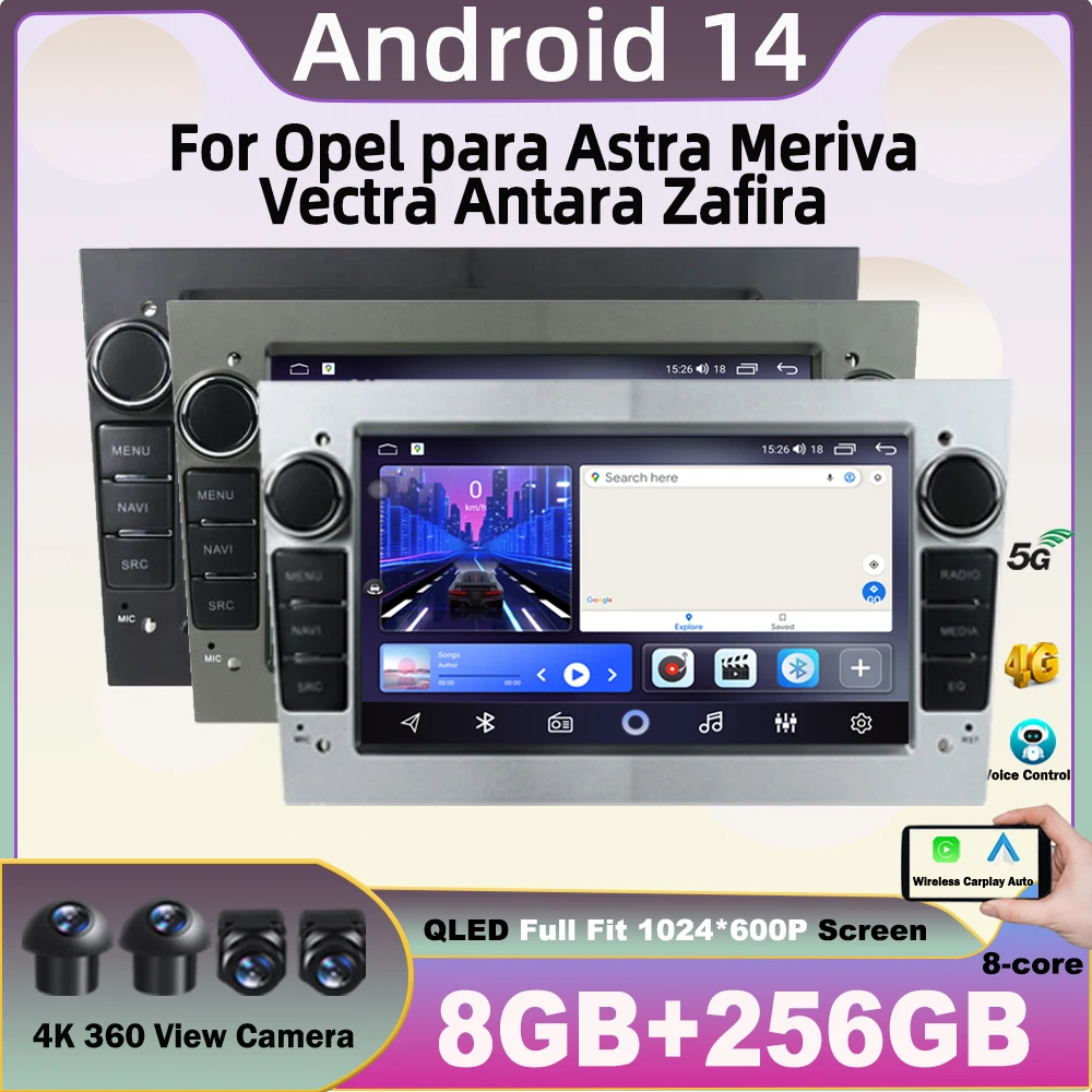 Car Radio Android For Opel Astra H J 2004 Vectra Vauxhall Antara Zafira Corsa C D Vivaro Meriva Veda Wireless Carplay DSP WIFI