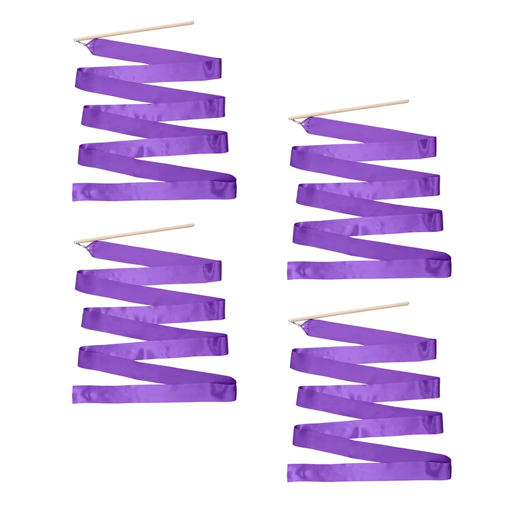 4 قطعة أشرطة الجمباز الرقص اللافتات الإيقاعية الملونة الشريط للأطفال أداء هدية الإيقاعي الشريط الرقص غاسل