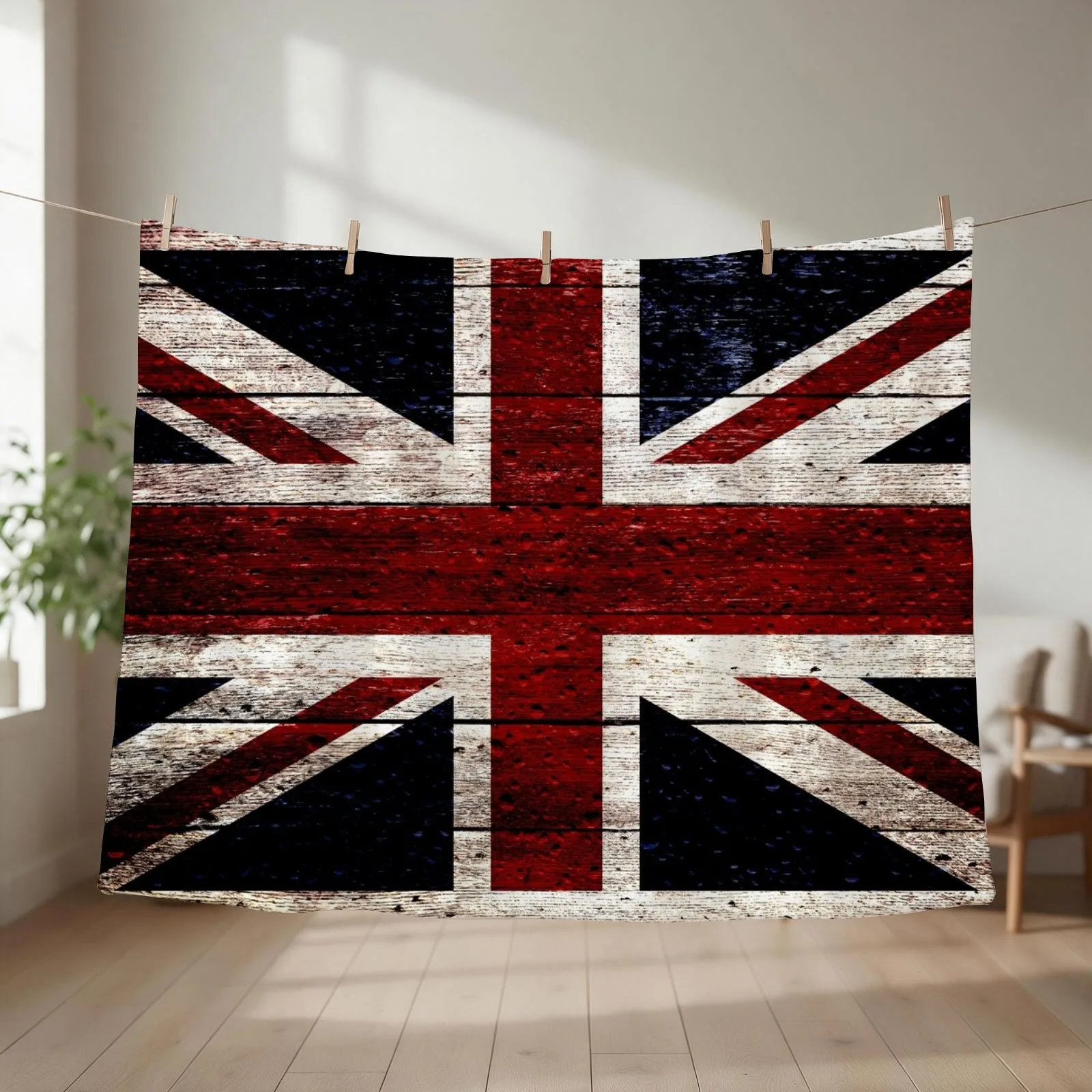 Union Jack Throw Blanket couch cozy soft plush fuzzy picnic outdoor blanket