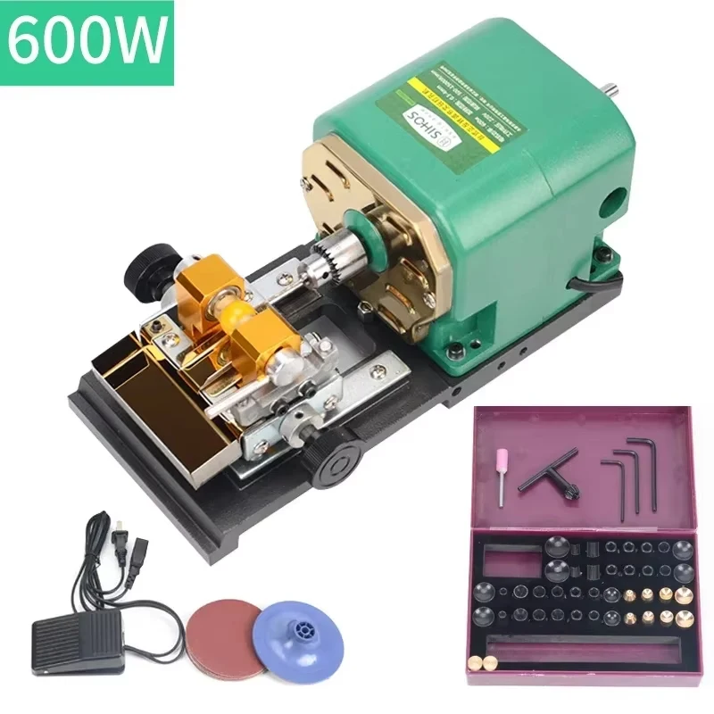 Multifunctional Mini Woodworking Lathe Electric Pearl Punching Machine DIY Grinding and Polishing Beads Rotating Center Lathe