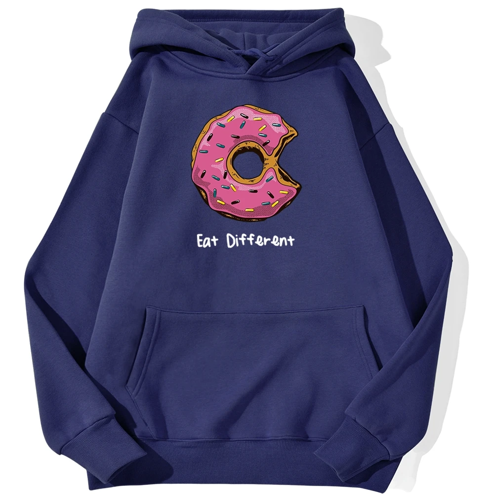 Took A Bite Donuts Pattern Men's Hoodies Streetwear Harajuku Daily Casual Hoodie Autumn Warm Pullover Streetwear