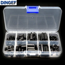 120PCS M3 Nylon Standoffs Hex Spacers Screws Nuts Assorted kit for RC FPV Drone Quadcopter Frame Audunio PCB Board white black