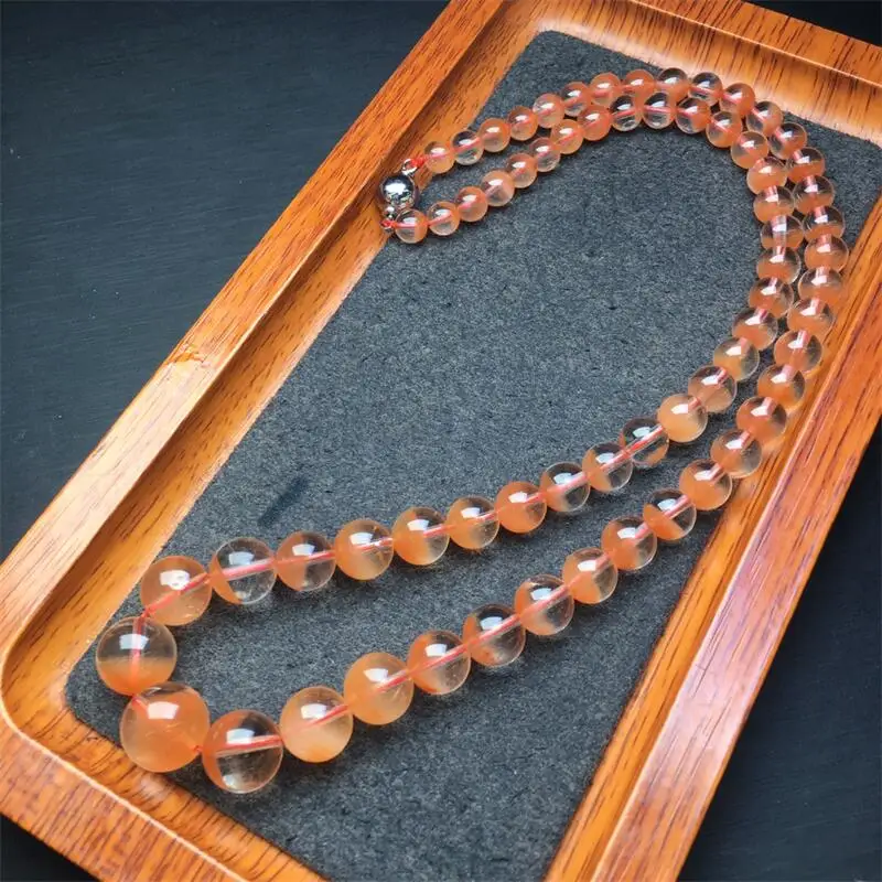 Natural Red Rabbit Hair Quartz Necklace Chain Charms Handmade Fortune Energy Mineral Woman Jewelry Holiday Gift 1PCS