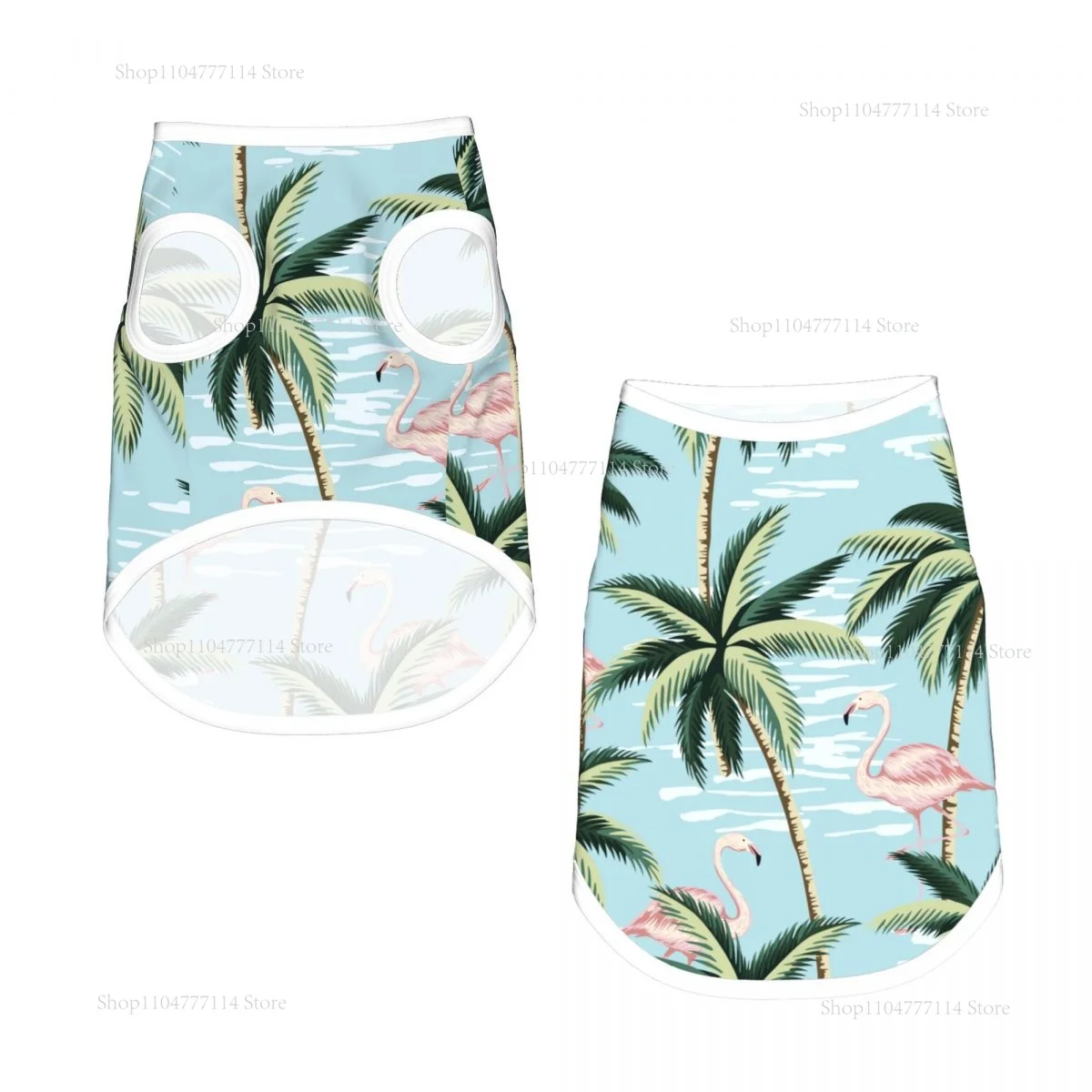 Camisas para perros con árboles de flamenco rosa Vintage Tropical, chaleco para cachorros, ropa de verano para perros pequeños, camiseta para cachorros y gatos, mascota