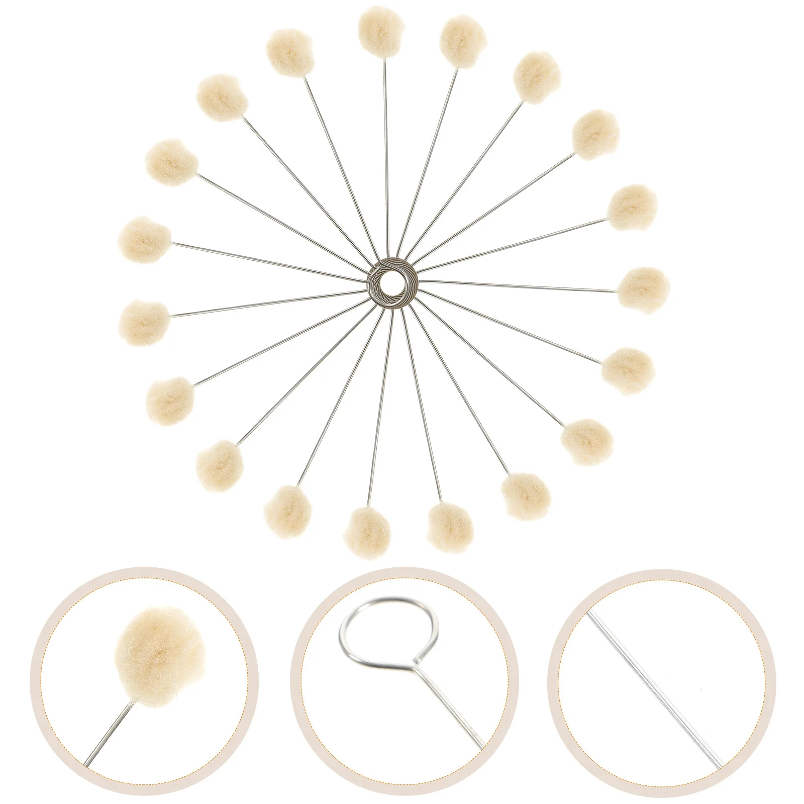 

50Pcs Professional Wool Daubers for Staining Tools Smooth Broad Stroke Application Metal Handle Included