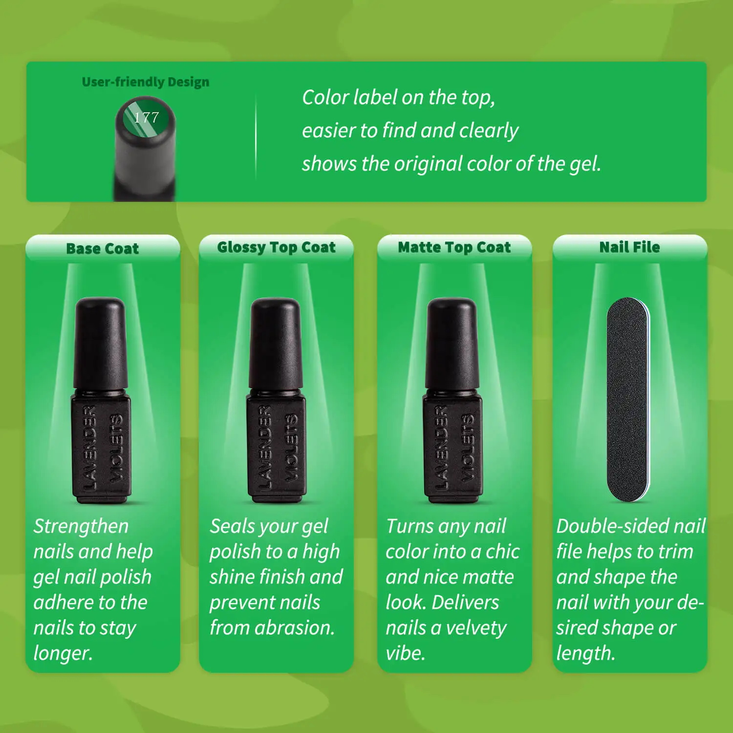 13 قطعة طقم طلاء أظافر جل مع 9 أخضر طازج وقاعدة جل لامع غير لامع معطف فوقي مبرد أظافر لصالون المنزل لتقوم بها بنفسك مانيكير الأظافر #6