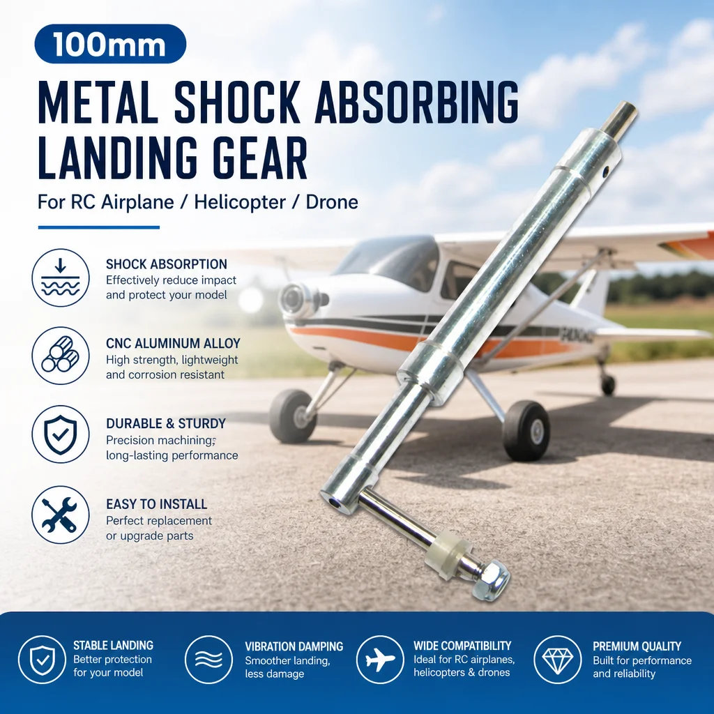 

Xaero 60-120 Class Metal Shock Absorbing Leg 100mm 4-6KG Load for RC Airplane Fixed Wing Model Landing Gear