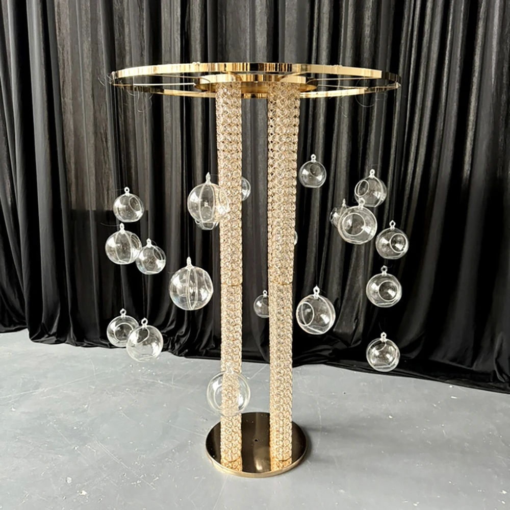 

Exquisite Modern Acrystal Flower Ball Wedding Centerpieces Cake Stand Decoration For Party Events Use