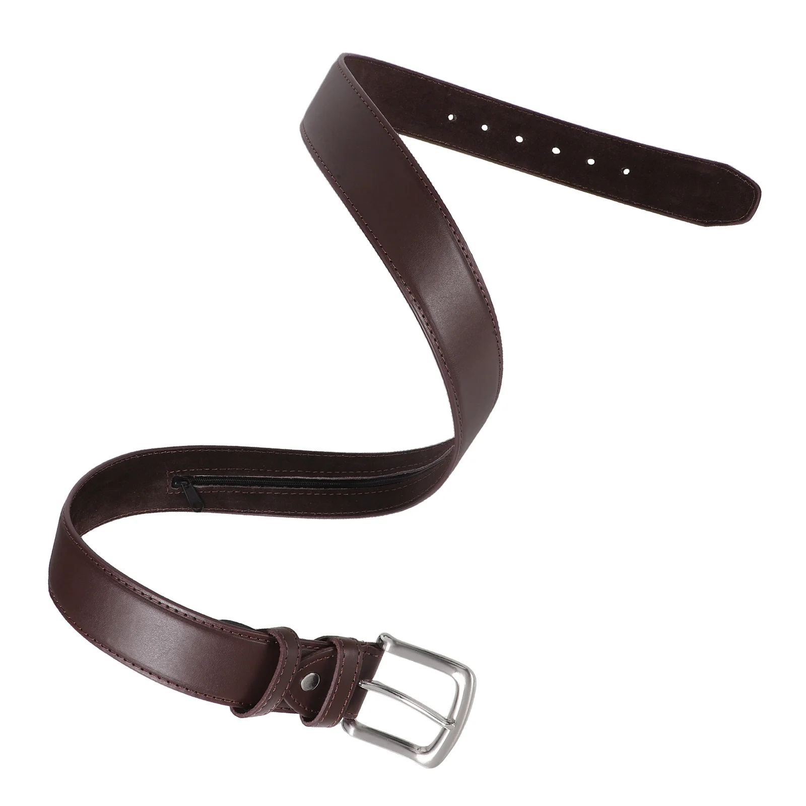 

Belt Wallet Travel Money Belt Hidden Pocket Anti Theft Adjustable Length Zipper Secure Storage Pockets PU Material Fitness