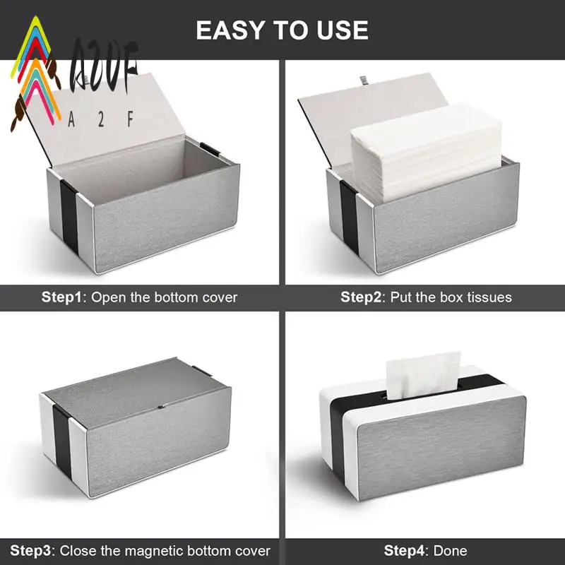 

A20F-Issue Box Cover PU Leather Tissue Box Covers For Home/Office/Car Decoration Black
