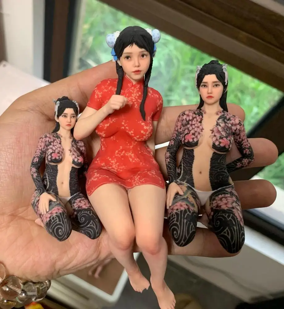 1/16 مقياس أنثى الشكل اليابانية الوشم المحارب ياكوزا الساموراي تمثال واقعي نموذج سيارة مشهد صغير جمع لعبة لتقوم بها بنفسك هدية