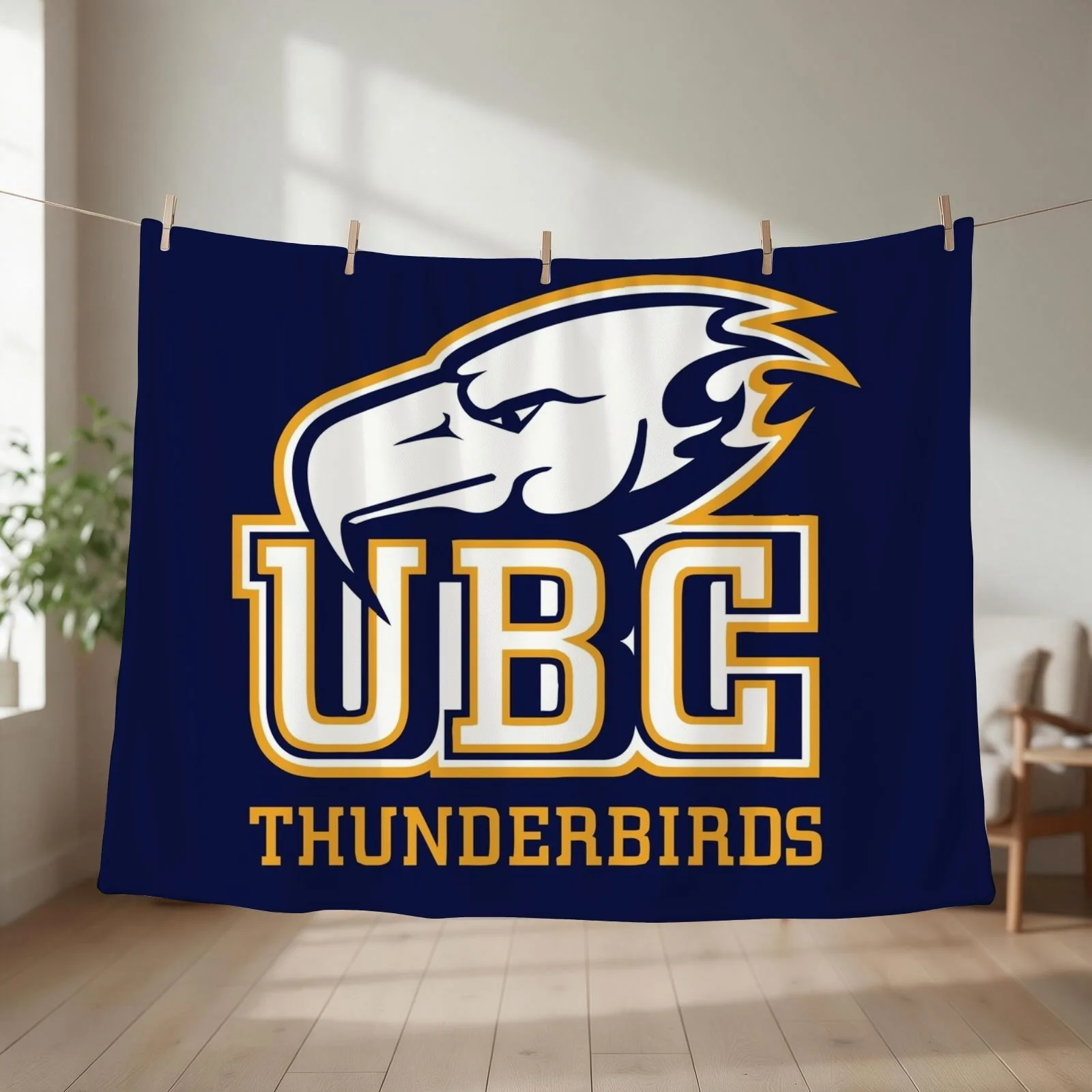 UBC Thunderbirds icon Throw Blanket couch cozy soft plush fuzzy picnic outdoor blanket