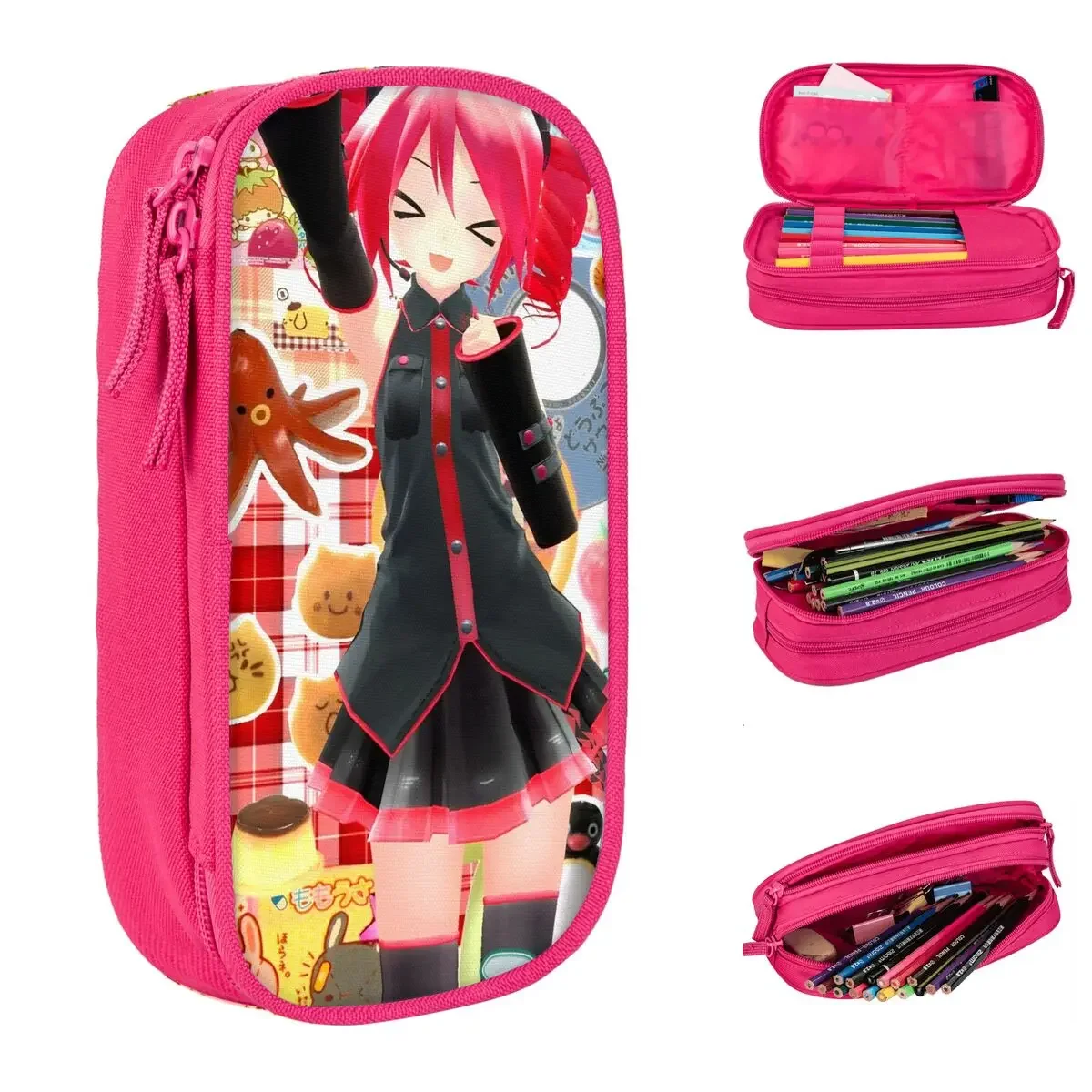 カサネテト-ペンケース-ボーカロイド-音楽少女-ペンケース-学生用-大容量収納バッグ-学用品-ジッパー付き文具