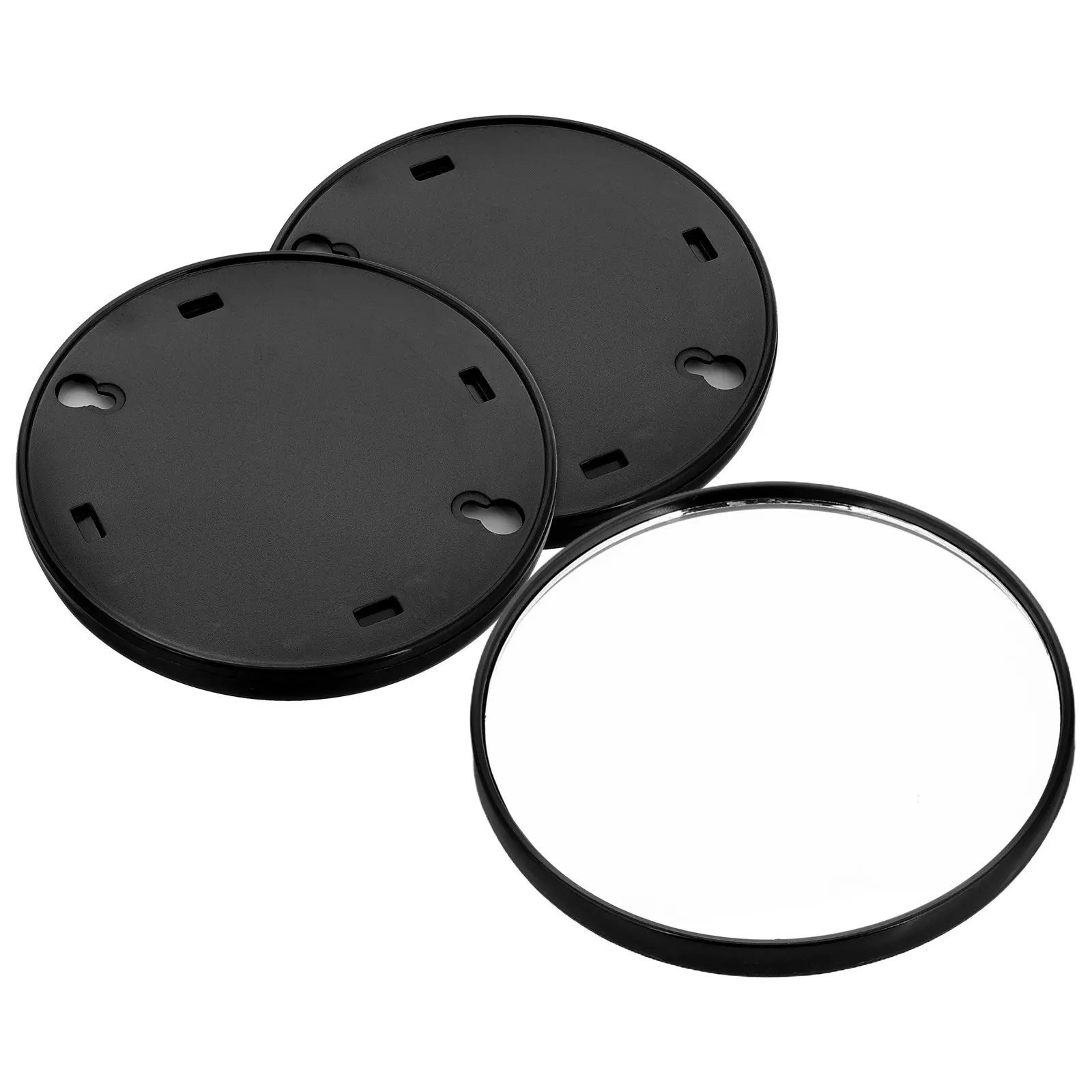 3Pcs Black Portable 5X Magnifying Makeup Mirror Compact Round Travel Beauty Essential for Eyebrow Shaping Pore Inspection and
