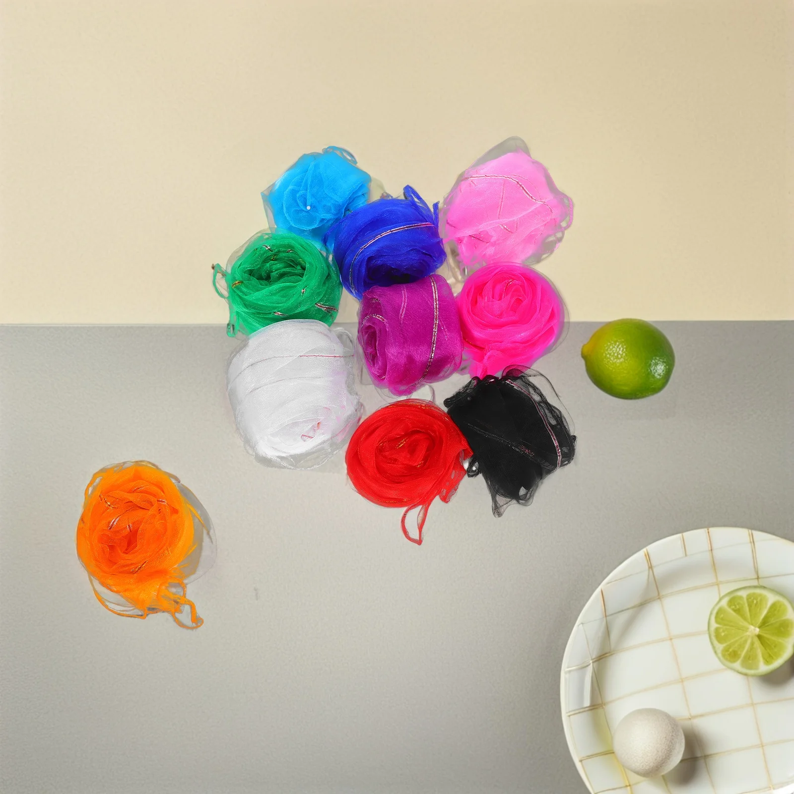 

10pcs Kids Juggling Scarves Dance Play Square Mesh Kerchiefs 24Inch Soft Lightweight Baby Scarves For Girls Preschool