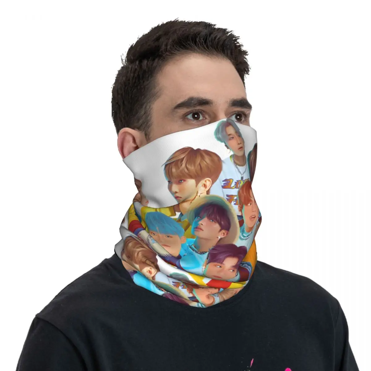 ATEEZ Backgroundless ATEEZ Bandana Neck Gaiter Motocross Face Mask Multi-use Cycling Riding Unisex Adult Windproof