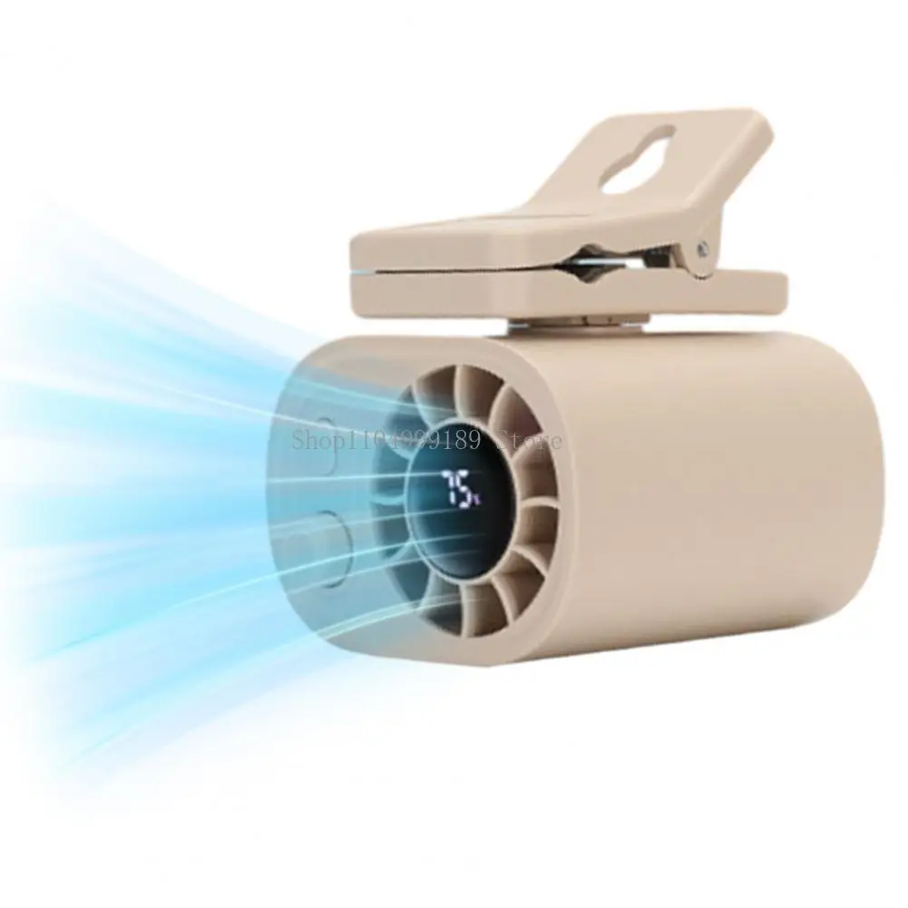 

Portable 360° Rotating Clip Fan - USB Rechargeable Mini Desk Fan with LED Display & 5 Speed Settings for Travel Summer Cooling