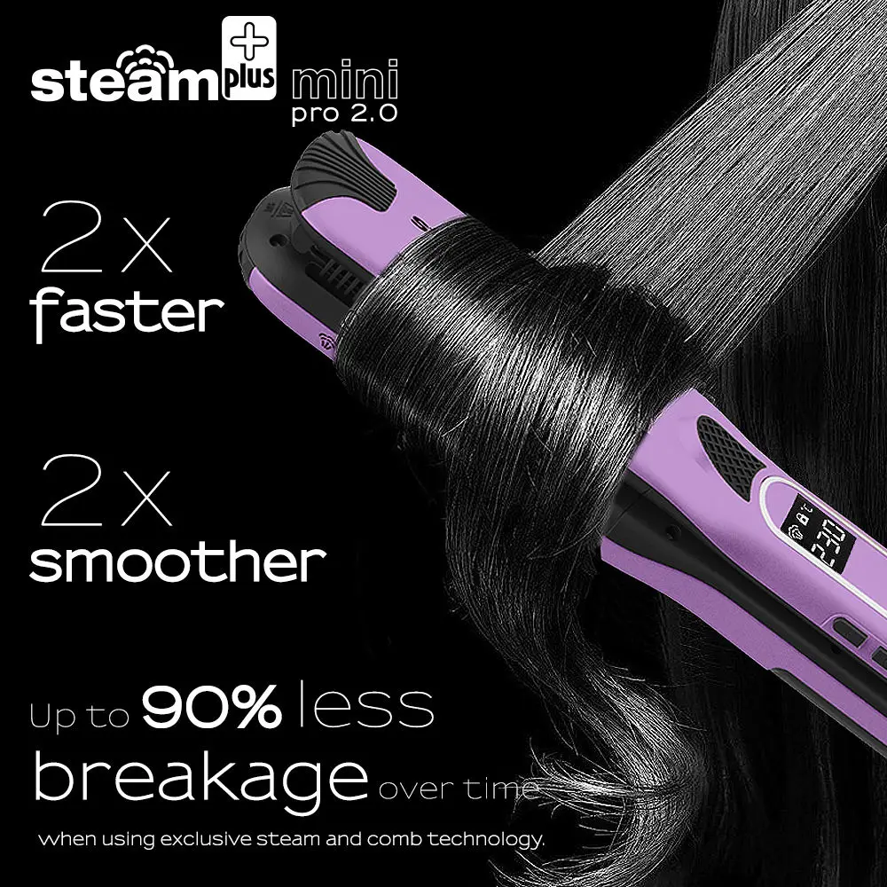 Zz Electric Steam Hair Brush Tourmaline Titanium Flat Iron Ceramic Professional Steam Hair Straightener view 6