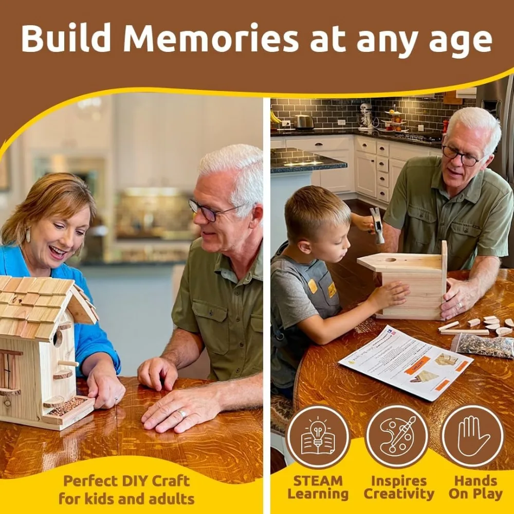 مجموعة بيت الطيور الخشبي الفاخر - قم ببناء بيت الطيور بنفسك - مجموعات بيت الطيور للبالغين للبناء - أعمال النجارة للبالغين ودي #6