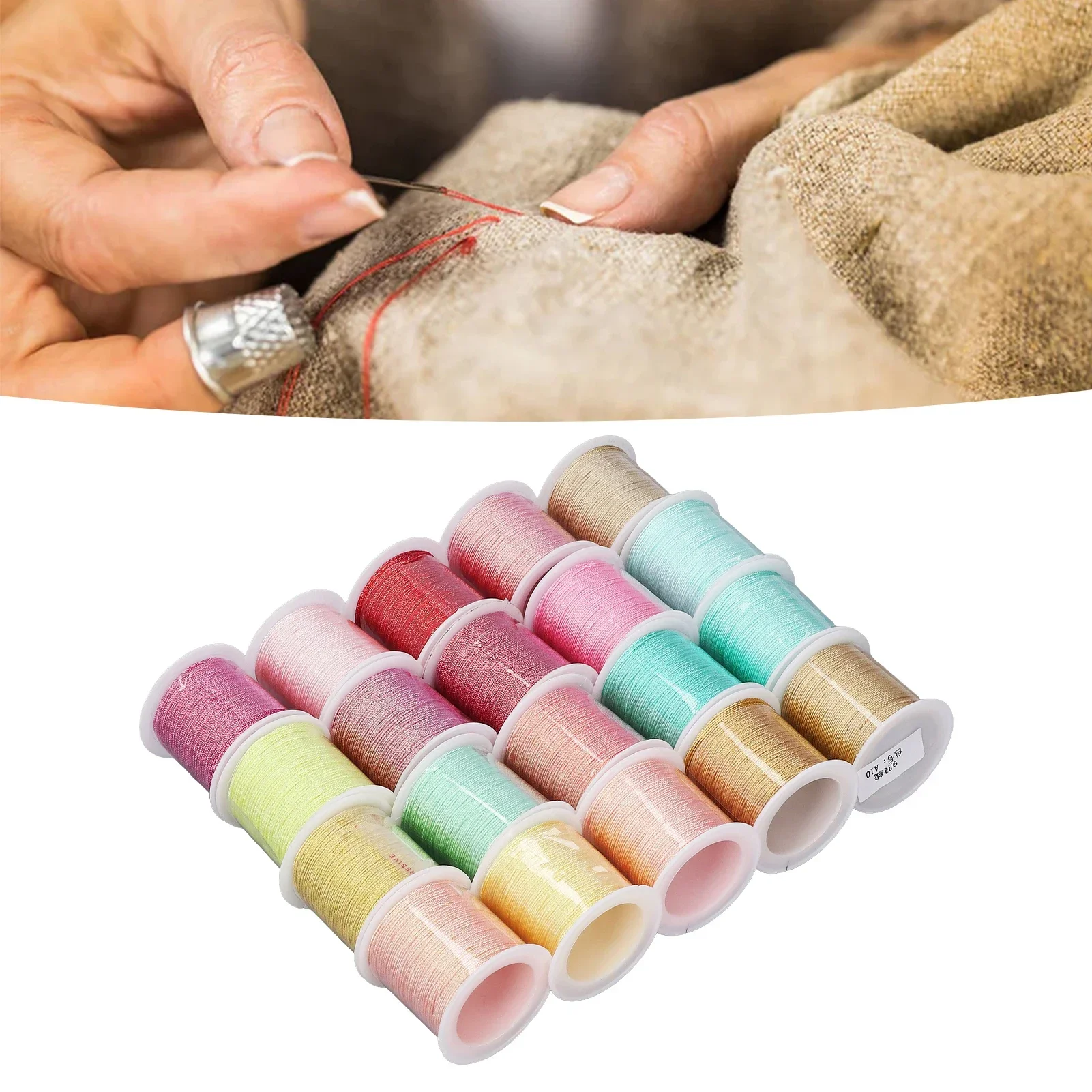20Pcs 9 Strands Embroidery Thread Rainbow Color Symphony Hand Woven Rope Special Sewing Thread Gift Set