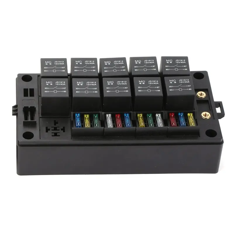 

Automotive Fuse Box 12V/24V Control Center Automotive Relay Fuse Holder Assembly Matching Fuse Box