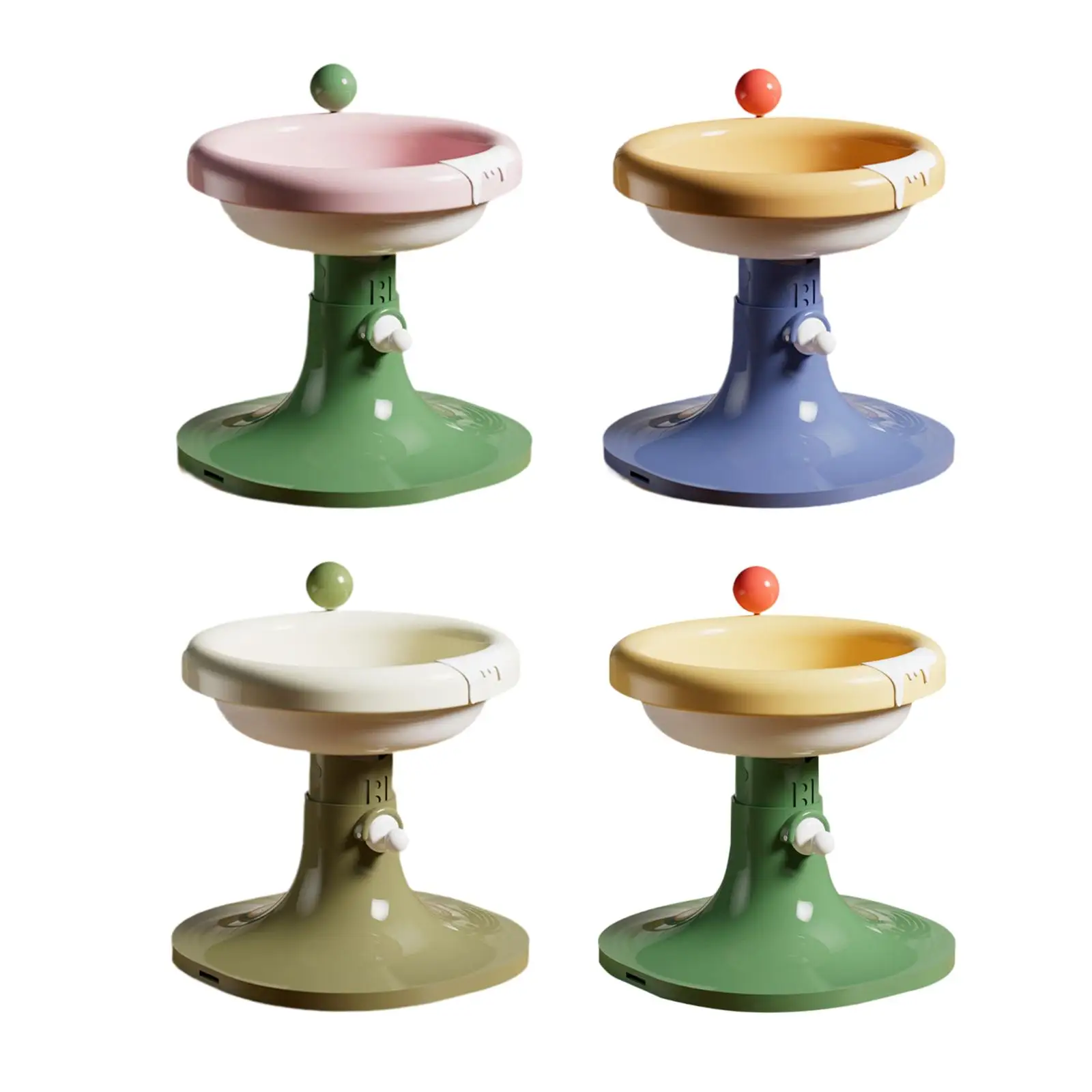 

Приподнятая миска для кошек Легко чистится Симпатичная защита шеи Блюдо для кошачьего корма Чаша для воды с регулируемой высотой и углом для щенков, маленьких собак