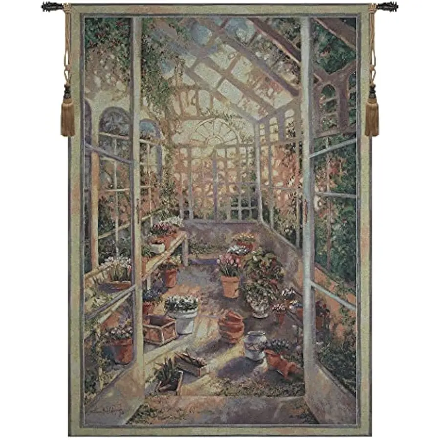 

Greenhouse Retreat Tapestry Wall Hanging - 53 in. x 76 in. Cotton by Charlotte Home Furnishings