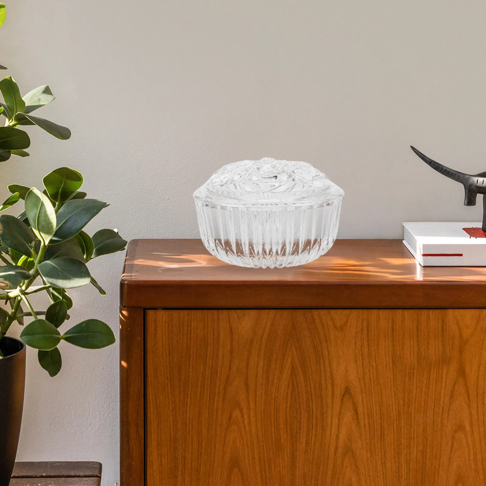 

Прозрачная стеклянная шкатулка для украшений в европейском стиле, 285 мл, с крышкой-розой, элегантный органайзер для колец, серег, памятных вещей и мелочей