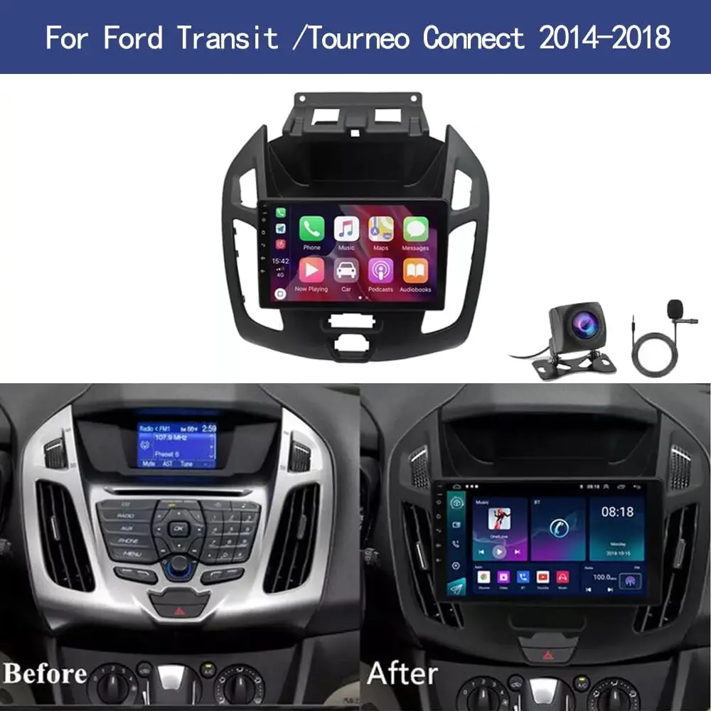 Car Radio Android 13 For Ford Transit Connect Tourneo Connect 2014 - 2019 GPS Carplay Multimedia Player Navigation Stereo DSP BT