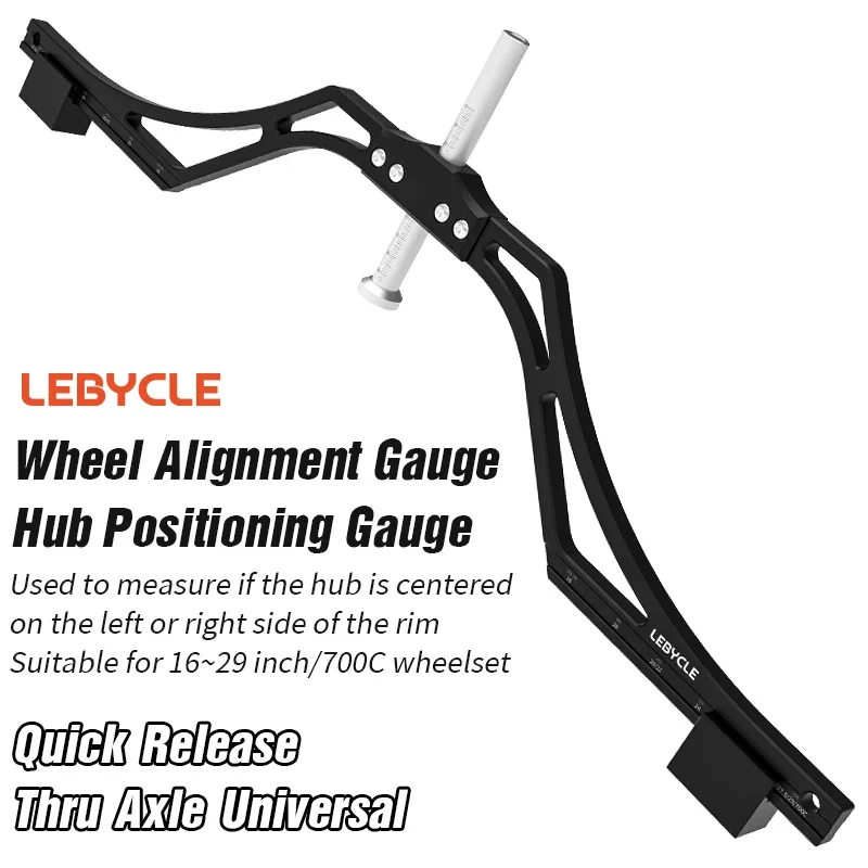 LEBYCLE Bike Wheel Alignment Gauge, Hub Centering Calibrator, Rim Truing Positioning Tool for 16-29 Inch & 700C Bicycle Wheels
