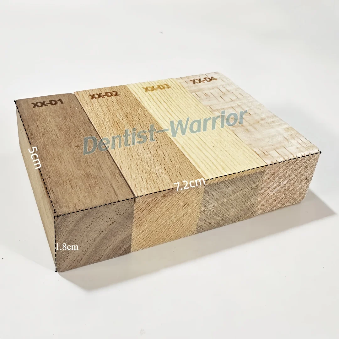 New Dental GBR Oral Implant Practice Model Wood Alveolar Jaw Bone Block ClassⅠ-Ⅳ Imitation Bone Study Model