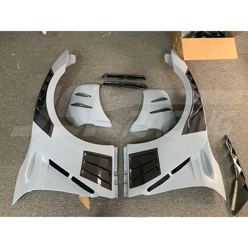 

Half Carbon Fiber Front Fender for 2008-2019 Nissan GTR R35 Modified Upgraded Top Secret Ver2 Style (Only for TS Bumper)