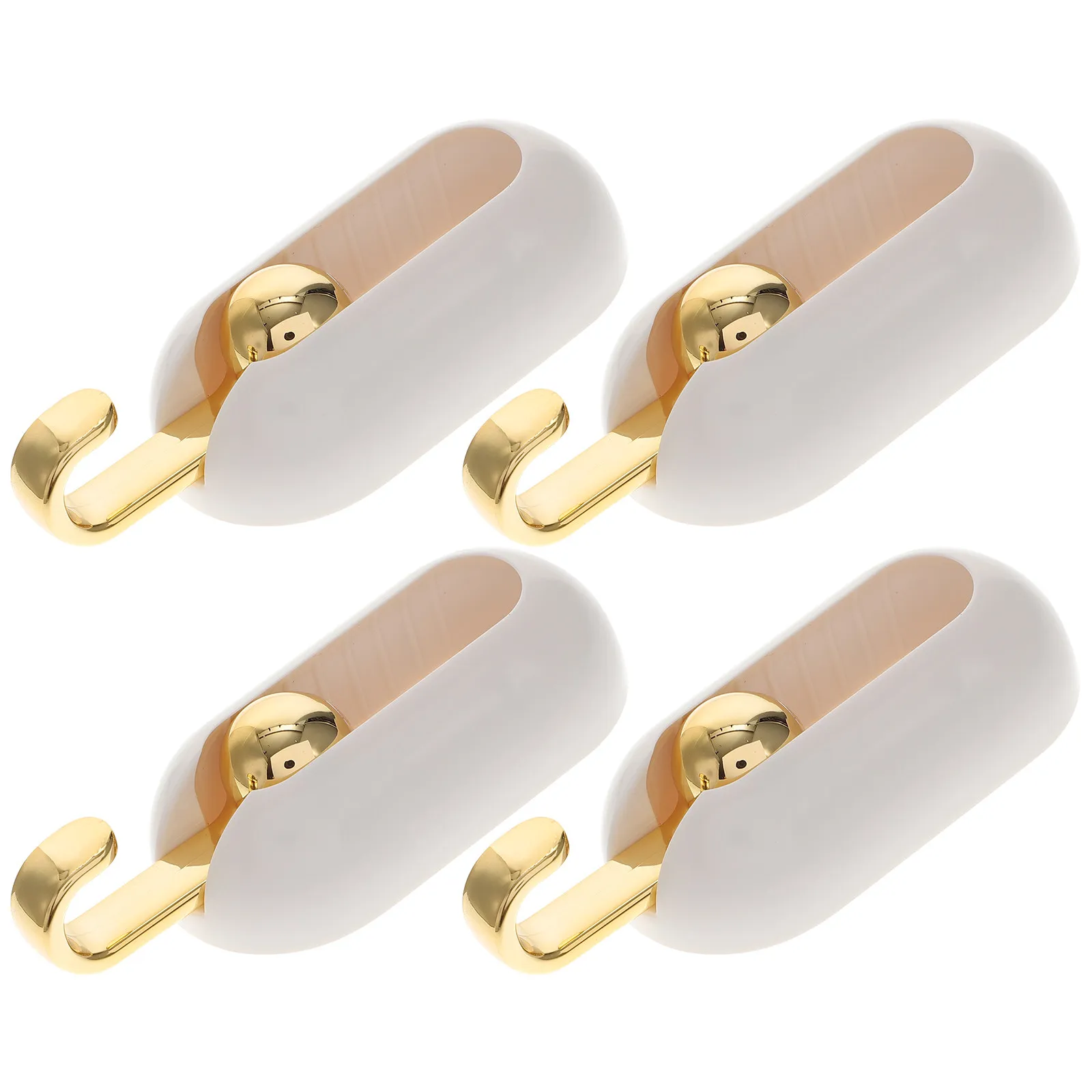 4Pcs Premium Self-Adhesive Wall Hooks for Towels Hats Coats Keys Bathroom Bedroom Closet Door Modern Minimalist Hanging