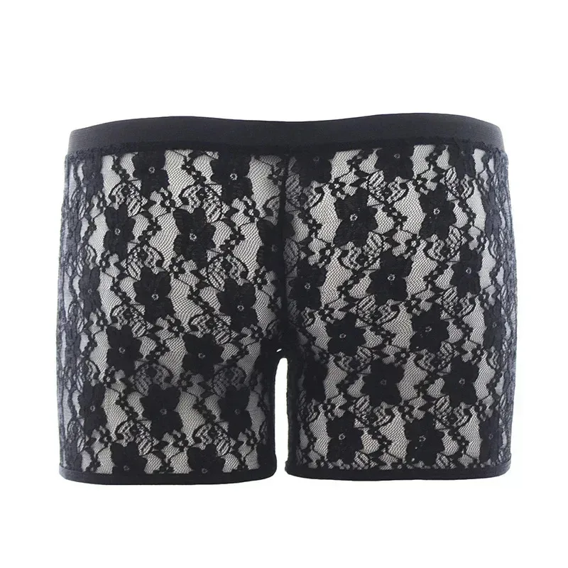 Chastity Device Low Waist Small Transparent Lace Gauze Sense Of Men's Underwear Tide Male Pants Open Files Woven Pants