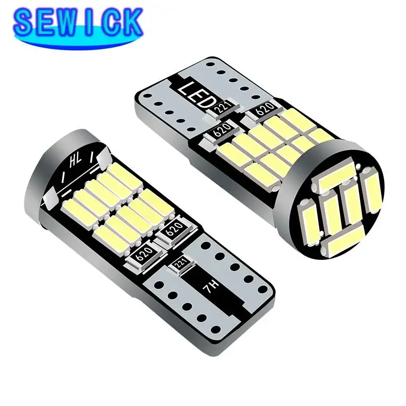 100Pcs T10 W5W 194 501 Led Canbus No Error Car Interior Light T10 26SMD 4014 Chip White Instrument Clearance Lights Bulb Lamp