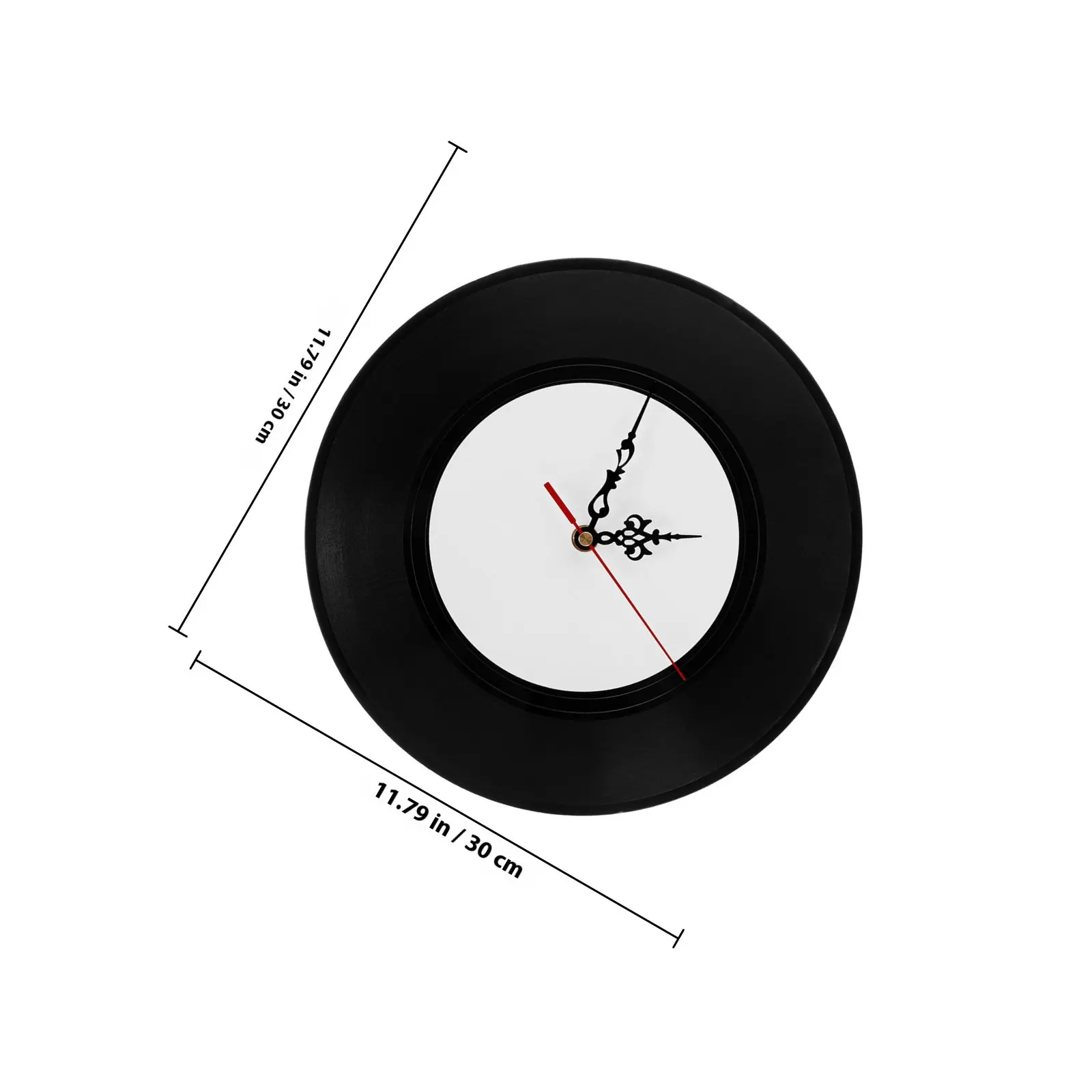 Vintage Vinyl Record Wall Clock Unique Music Decor Sublimation Design Mdf Material Silent Operation Disc Shape Clock for Music