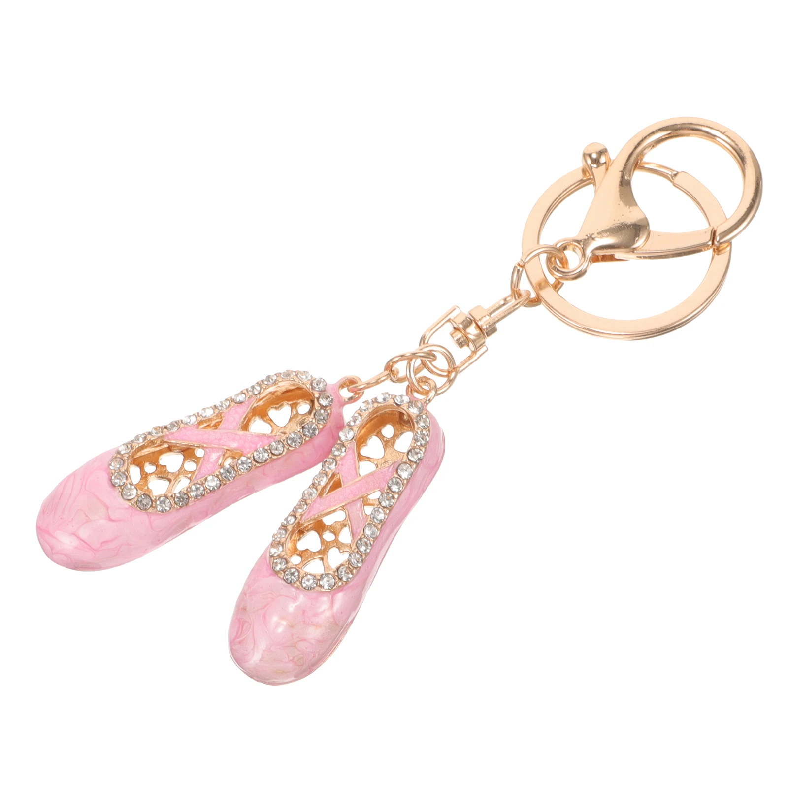

Rhinestone Keychain Ballet Shoes Charm Pendant for Bag Car Child Pointe Shoe Gift Packaging Decorative Accessories Creative