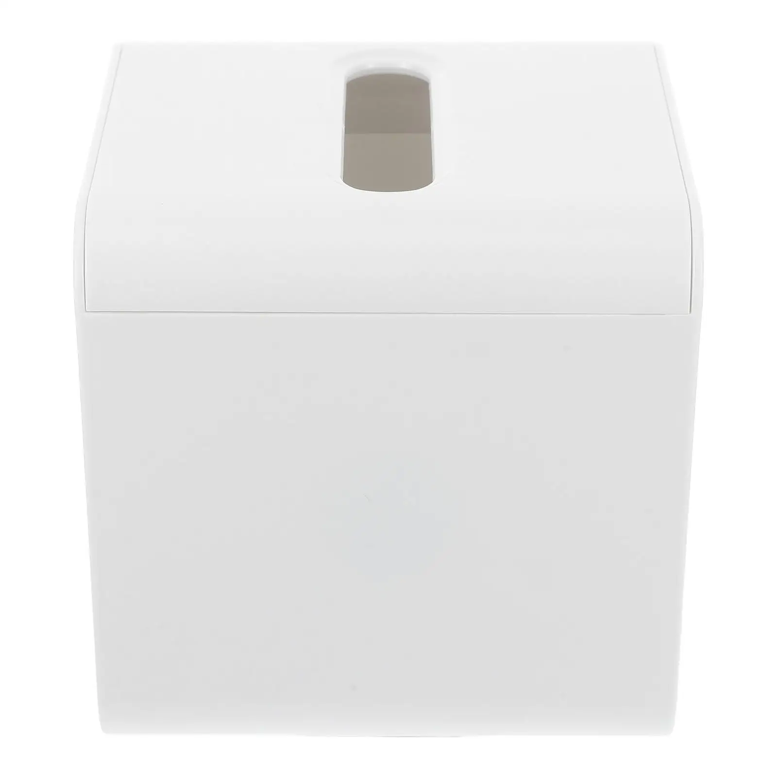 

2pcs White Plastic Tissue Box Simple Design Bathroom Roll Paper Holder Cube Dispenser Reusable Longtime Use Easy Clean Smooth