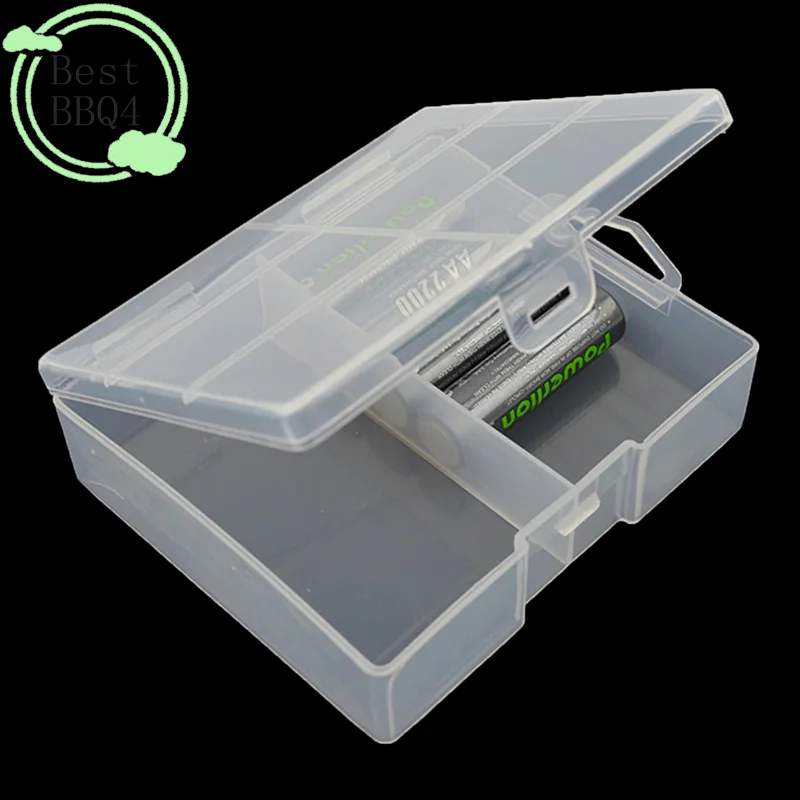 (BBQ4)Transparent Battery Storage Box For 18650 Batteries Plastic Organizer With Hardware Accessory Clear Divider With Cover